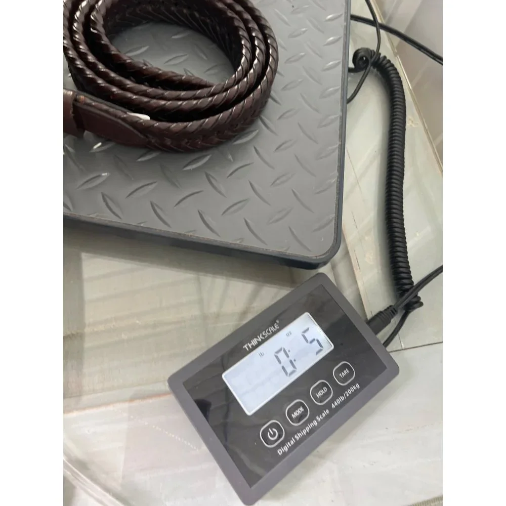 Braided Genuine Leather Belt Mens 42 Brown Adjustable Woven Western Outdoor